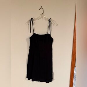 Old Navy Linen Black Spaghetti Strap Dress
